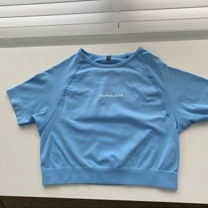 Alphalete crop top in Color Atlantis